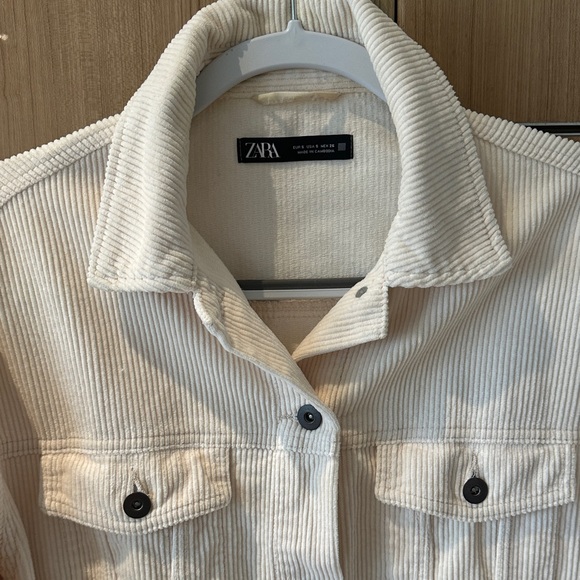 Zara Women's Off-White Corduroy Jacket - Picture 3 of 8